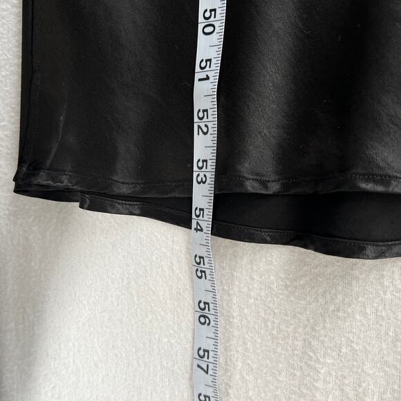 ENZA COSTA Satin Bias Slip Dress Womens XL Black Maxi V-neck Spaghetti Strap - Picture 16 of 16